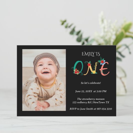 1. Geburtstag Einladung (Stehend Vorderseite)