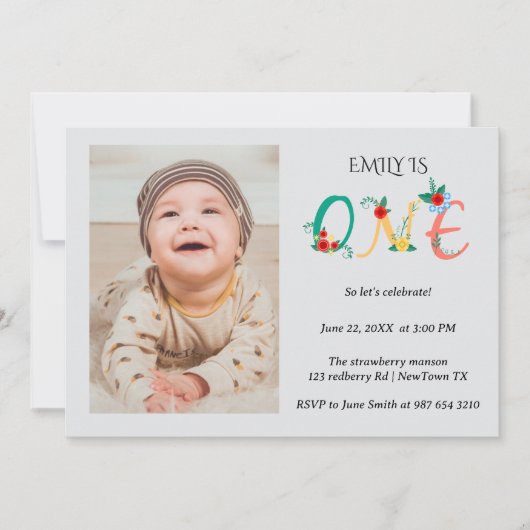 1. Geburtstag Einladung (Vorderseite)