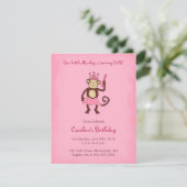 1. Geburtstag Einladung Affe-Prinzessin- (Stehend Vorderseite)