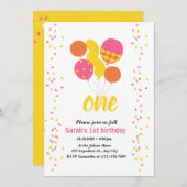 1. Geburtstag Einladung zum farbenfrohen Geburtsta (Vorne/Hinten)
