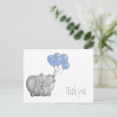 1. Geburtstag Elefant danke Postkarte (Stehend Vorderseite)