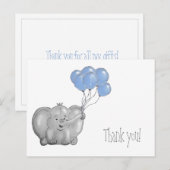 1. Geburtstag Elefant danke Postkarte (Vorne/Hinten)