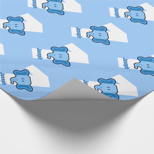 1. Geburtstag ELEFANT jähriges individueller Name Geschenkpapier (Ecke)