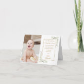 1. Geburtstag Elegantes Foto Dankeskarte (Vorderseite)