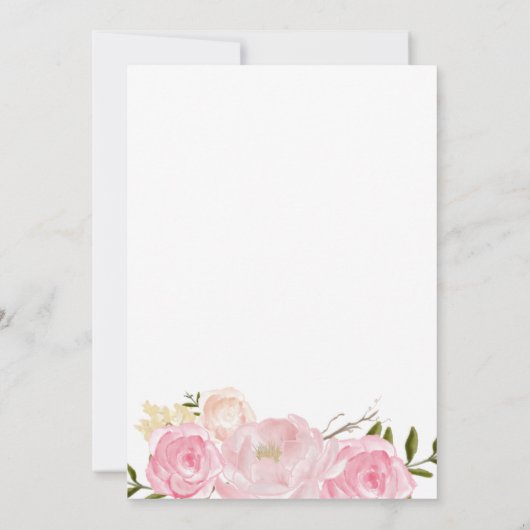 1. Geburtstag ERSTE schöne Blumeneinladung, Einladung (Rückseite)