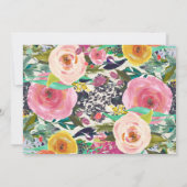 1. Geburtstag ERSTE schöne Blumeneinladung, Einladung (Rückseite)