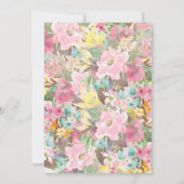 1. Geburtstag ERSTE schöne Blumeneinladung, Einladung (Rückseite)