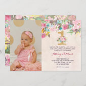 1. Geburtstag ERSTE Schöne Flora Einladung, Einladung (Vorne/Hinten)