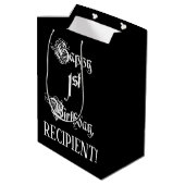 1. Geburtstag: Extravagant, elegant, Script + Indi Mittlere Geschenktüte (Rückseite Schrägansicht)