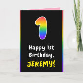 1. Geburtstag: Farbiger Regenbogen # 1, Individuel Karte (Vorderseite)