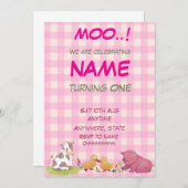 1. Geburtstag Farm Mädchen Thema Einladung (Vorne/Hinten)