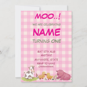 1. Geburtstag Farm Mädchen Thema Einladung