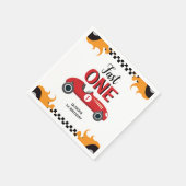 1. Geburtstag Fast One Racing Car Party Serviette (Ecke)