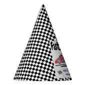 1. Geburtstag Fast One Red Blue Race Car Partyhütchen (Links)