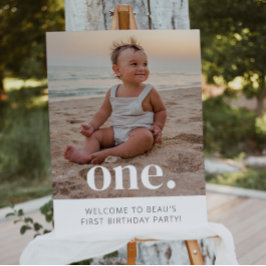 1. Geburtstag Foto Begrüßungszeichen Poster