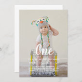 1. Geburtstag Foto Einladung (Vorne/Hinten)