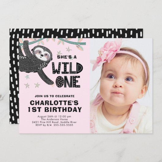 1. Geburtstag Foto Geburtstag Einladung (Vorne/Hinten)