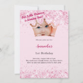 1. Geburtstag Foto Prinzessin rosa Einladung (Vorderseite)