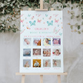 1. Geburtstag Foto Signatur Regenbogen-Butterfly Poster
