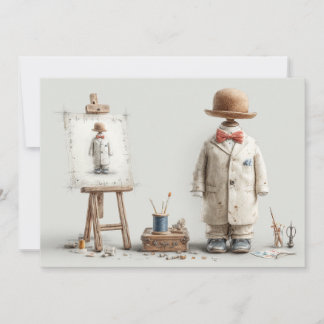 1. Geburtstag französischer Künstler Baby Anzug Pa Einladung