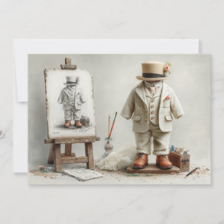 1. Geburtstag französischer Künstler Baby Anzug Pa Einladung