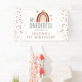 1. Geburtstag Frau Onederful Terracotta Rainbow Banner