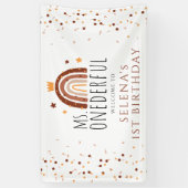 1. Geburtstag Frau Onederful Terracotta Rainbow Banner (Vertikal)