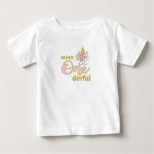 1. Geburtstag Fräulein-onederful Einhorn Baby T-shirt