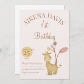 1. Geburtstag Freunde Tiere Einladung (Vorne/Hinten)