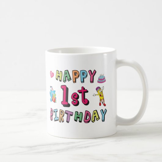 1. Geburtstag für 1 Jahr Kinder B-Tag Kaffeetasse (Rechts)