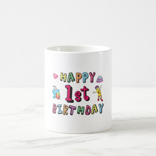 1. Geburtstag für 1 Jahr Kinder B-Tag Wunsch Kaffeetasse (Mittel)