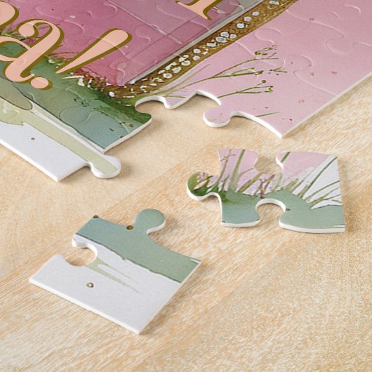 1. Geburtstag für Mädchen Pink Puzzle (Seite)