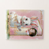 1. Geburtstag für Mädchen Pink Puzzle (Horizontal)