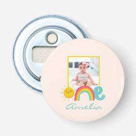 1. Geburtstag Gefallen Foto und Name Rainbow One Flaschenöffner