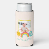 1. Geburtstag Gefallen Foto und Name Rainbow One Selters Dosenkühler (Seltzer Vorderseite)