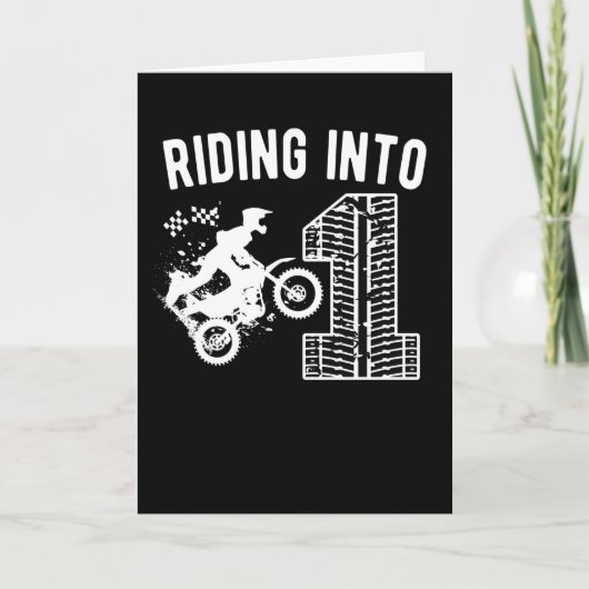 1. Geburtstag Geschenk Dirt Bike 1 Jahr Altes Moto Karte (Vorderseite)