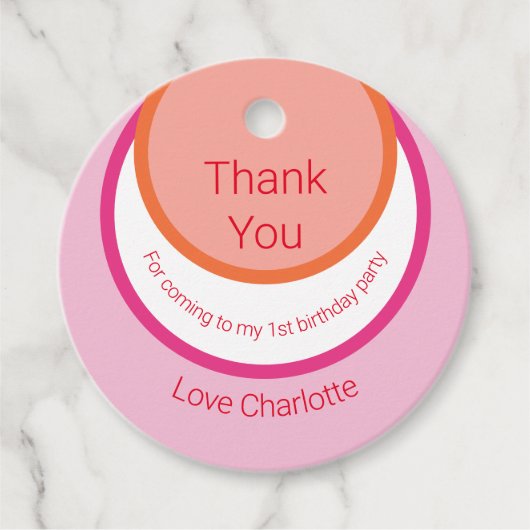 1. Geburtstag Geschenkanhänger (Vorderseite)