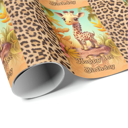 1. Geburtstag Geschenkpapier (Rolleneckpunkt)