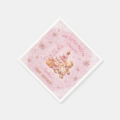 1. Geburtstag Gingerbread Mann Mädchen Pink Weihna Serviette (Ecke)