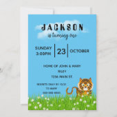 1. Geburtstag Giraffe im Gras Einladung (Rückseite)