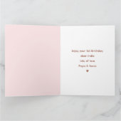 1. Geburtstag Girl Pink Elephant Fall Pumpkin Karte (Innenseite)