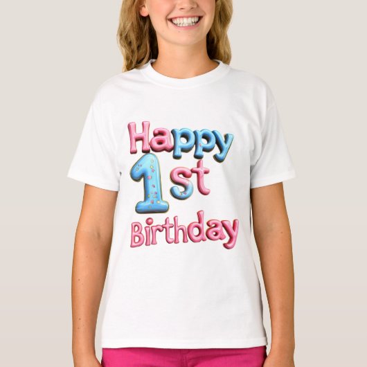 1. Geburtstag - Glückwunsch 1. Geburtstag Gruß T-Shirt (Vorderseite)