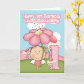 1. Geburtstag - Große Enkeltochter - Grußkarte Karte (Gelbe Blume)