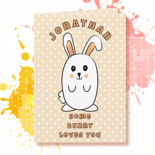 1. Geburtstag Hase Cartoon Some Bunny Loves You  Karte