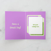 1. Geburtstag heute Foto lila grün Karte (Innenseite)