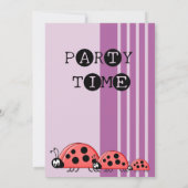 1. Geburtstag hinzufügen Bildladybugs rot lila Einladung (Rückseite)