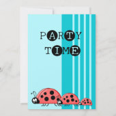 1. Geburtstag hinzufügen Foto Ladybugs rot blau Einladung (Rückseite)