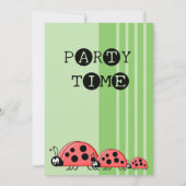 1. Geburtstag hinzufügen Foto Ladybugs rot grün Einladung (Rückseite)