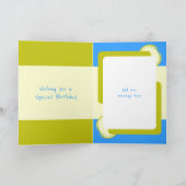 1. Geburtstag hinzufügen Name Foto blau grün Karte (Innenseite)