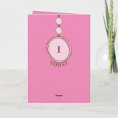 1. Geburtstag hinzufügen Name Foto pink braun Karte (Rückseite)